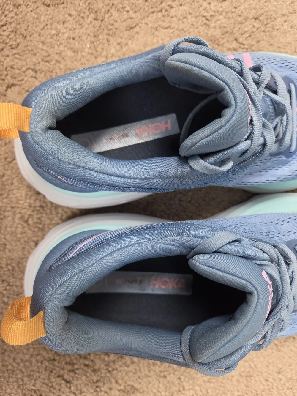 Hoka Men’s Blue Athletic Shoes with Pink Logo - Picture 4 of 7